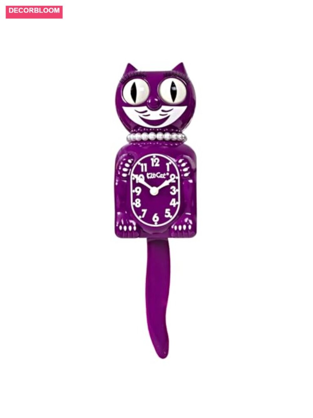 Vintage Cat Wall Clock Moving Eyes and Tail, Battery Operated, 15.5 inch, - Picture 1 of 4